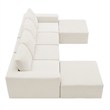 Afuera Living White Chenille U-Shaped Modular Floor Sofa - No Assembly Required