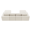 Afuera Living White Chenille U-Shaped Modular Floor Sofa - No Assembly Required