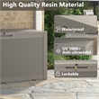 Afuera Living 100-Gallon Resin Outdoor Storage Box w/ Rattan Effect & Gas Spring