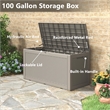 Afuera Living 100-Gallon Resin Outdoor Storage Box w/ Rattan Effect & Gas Spring
