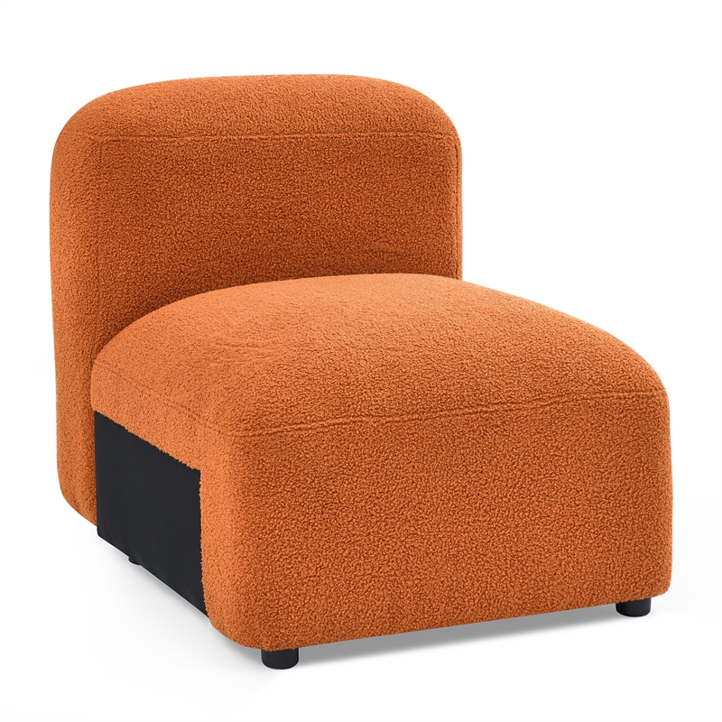 Afuera Living Orange Teddy Fabric L-Shape DIY Modular Sectional Sofa