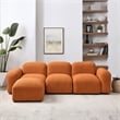 Afuera Living Orange Teddy Fabric L-Shape DIY Modular Sectional Sofa