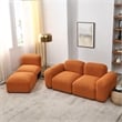 Afuera Living Orange Teddy Fabric L-Shape DIY Modular Sectional Sofa