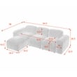 Afuera Living Orange Teddy Fabric L-Shape DIY Modular Sectional Sofa