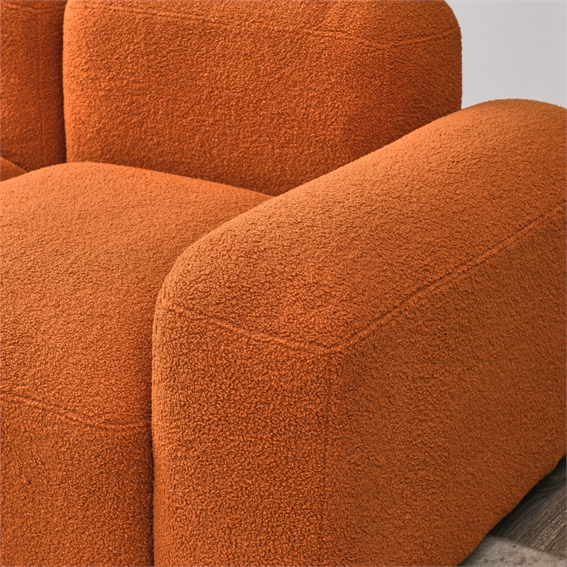 Afuera Living Orange Teddy Fabric L-Shape DIY Modular Sectional Sofa