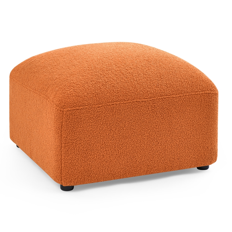 Afuera Living Orange Teddy Fabric L-Shape DIY Modular Sectional Sofa