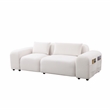 Afuera Living Beige White Lint Sofa Set with Storage Bag & Ergonomic Backrest