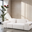 Afuera Living Beige White Lint Sofa Set with Storage Bag & Ergonomic Backrest