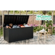 Afuera Living 180-Gallon Black PP Outdoor Storage Box with Lock & Handles
