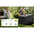 Afuera Living 180-Gallon Black PP Outdoor Storage Box with Lock & Handles