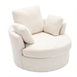 Afuera Living Extra Large Circular Chenille Swivel Chair 450 lbs Capacity