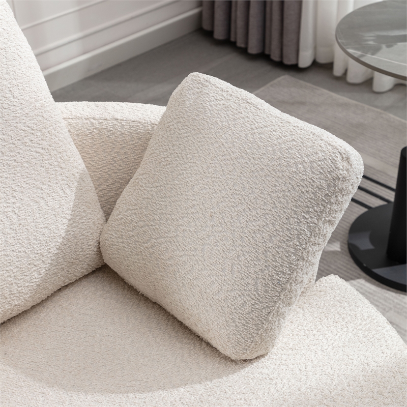 Afuera Living Extra Large Circular Chenille Swivel Chair 450 lbs Capacity