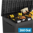 Afuera Living 260-Gallon Black PP Outdoor Storage Box with Lock & Handles