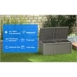Afuera Living 150-Gallon Light Coffee PP Outdoor Storage Box with Lock