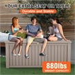 Afuera Living 150-Gallon Light Coffee PP Outdoor Storage Box with Lock