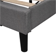 Afuera Living Twin Scalloped Linen Platform Bed with Button-Tufted Headboard