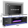 Afuera Living 70-Inch Black TV Stand with 36-Inch 750W/1500W Fireplace & LED