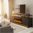 Afuera Living 70-Inch Black TV Stand with 36-Inch 750W/1500W Fireplace & LED