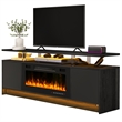 Afuera Living 70-Inch Black TV Stand with 36-Inch 750W/1500W Fireplace & LED