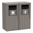 Afuera Living Gray Resin Double-Compartment Trash Cans with Weighted Base