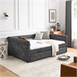 Afuera Living Gray Button-Tufted Dual-Purpose Sofa Bed with 500 lbs Capacity
