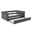 Afuera Living Gray Button-Tufted Dual-Purpose Sofa Bed with 500 lbs Capacity