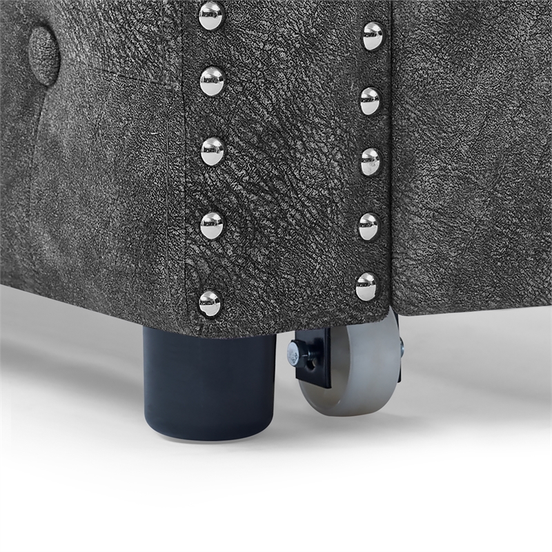 Afuera Living Gray Button-Tufted Dual-Purpose Sofa Bed with 500 lbs Capacity