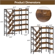 Afuera Living L-Shaped Reversible 5-Tier Bookshelf with 1.97-Inch Thick Shelves