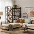 Afuera Living L-Shaped Reversible 5-Tier Bookshelf with 1.97-Inch Thick Shelves