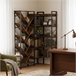 Afuera Living L-Shaped Reversible 5-Tier Bookshelf with 1.97-Inch Thick Shelves