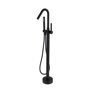 Afuera Living Freestanding Black Brass Bathtub Faucet with Hand Shower