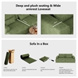 Afuera Living 93-Inch Green Wide Arm Upholstered Sleeper Sofa 500 lbs