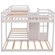 Afuera Living Twin Over Twin L-Shaped 4-Bed Bunk with Middle Staircase
