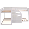 Afuera Living Twin Over Twin L-Shaped 4-Bed Bunk with Middle Staircase