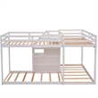 Afuera Living Twin Over Twin L-Shaped 4-Bed Bunk with Middle Staircase