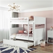 Afuera Living Full Over Full Pine Bunk Bed with Twin Trundle & Guardrails