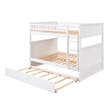 Afuera Living Full Over Full Pine Bunk Bed with Twin Trundle & Guardrails