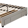 Afuera Living Queen Beige Velvet Platform Bed with Storage Drawer 500 lbs