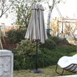 Afuera Living 14.8 Ft Khaki Rectangular Double-Sided Outdoor Patio Umbrella
