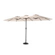Afuera Living 14.8 Ft Khaki Rectangular Double-Sided Outdoor Patio Umbrella