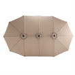 Afuera Living 14.8 Ft Khaki Rectangular Double-Sided Outdoor Patio Umbrella