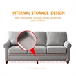 Afuera Living 3-Piece Grey Linen Sofa Set with Hidden Storage 900 lbs Total