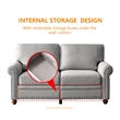 Afuera Living 3-Piece Grey Linen Sofa Set with Hidden Storage 900 lbs Total