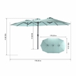 Afuera Living 14.8 Ft Orange Rectangular Double-Sided Outdoor Patio Umbrella
