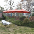 Afuera Living 14.8 Ft Orange Rectangular Double-Sided Outdoor Patio Umbrella