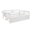 Afuera Living White Full Daybed with Twin Trundle & Foldable Side Tables