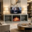 Afuera Living 70-Inch Gray TV Stand with 23-Inch 12 LED Colour 1500W Fireplace