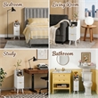 Afuera Living Slim White Fluted Nightstand with 2 Drawers & Guard Rail