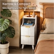Afuera Living Slim White Fluted Nightstand with 2 Drawers & Guard Rail