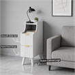 Afuera Living Slim White Fluted Nightstand with 2 Drawers & Guard Rail